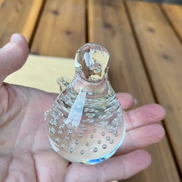 Vintage Clear Glass Song Bird Figurine Paperweight - Picture 4 of 16